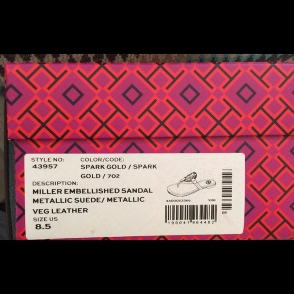 Tory Burch Miller Embellished Sandal Spark Gold - Picture 3 of 3